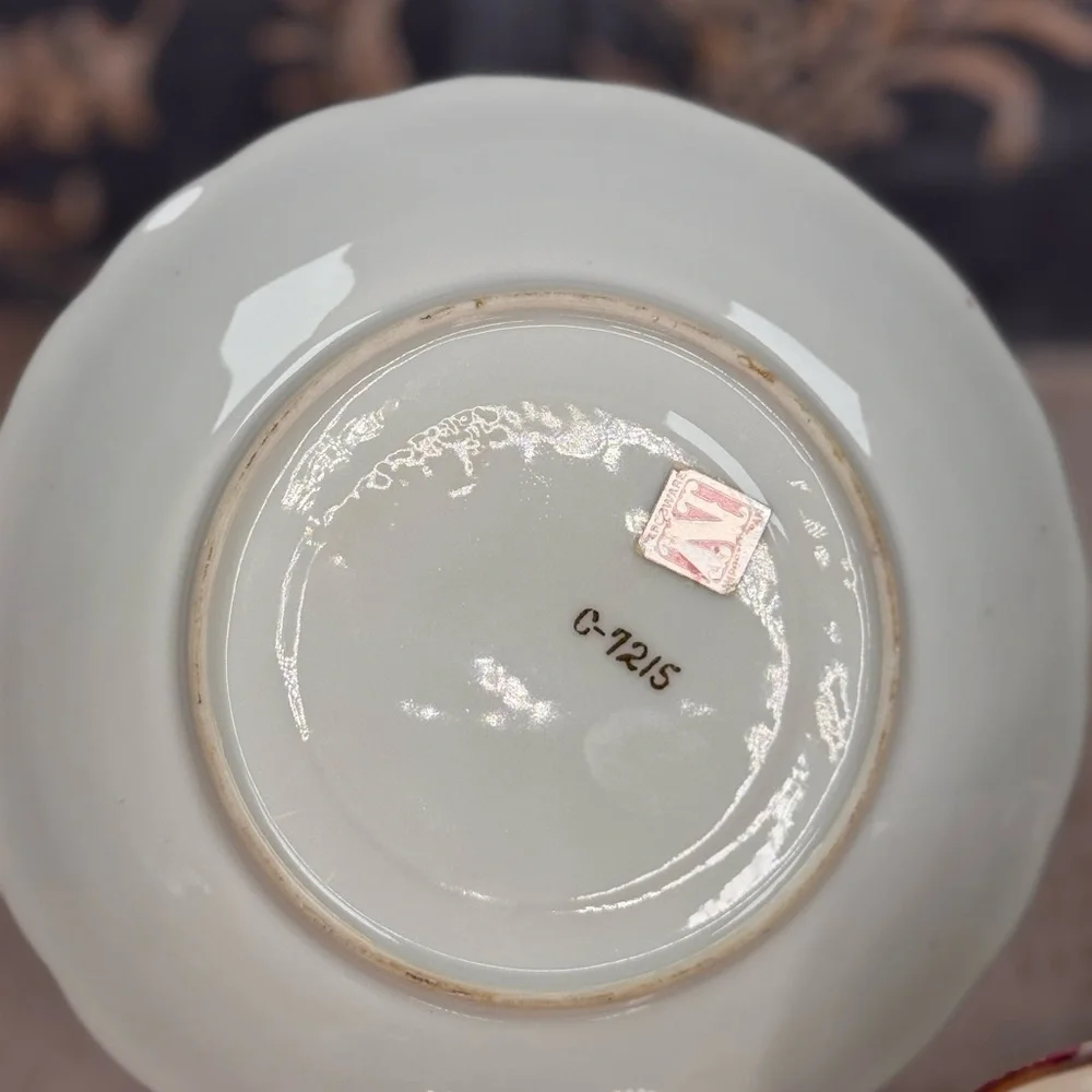 Vintage Napcoware Japan Lusterware Teacup Saucer Magenta Gold